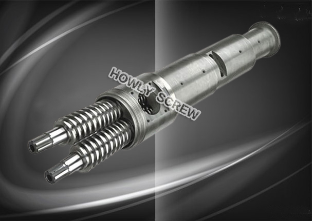 Conical twin screw barrel